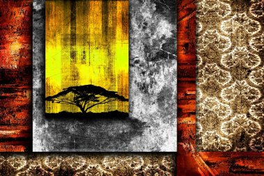 Afrikalı etnik retro-klasik illüstrasyon