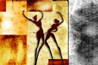 Afrikalı etnik retro-klasik illüstrasyon