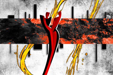 Afrikalı etnik retro-klasik illüstrasyon