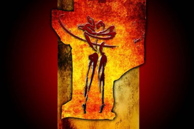 Afrikalı etnik retro-klasik illüstrasyon