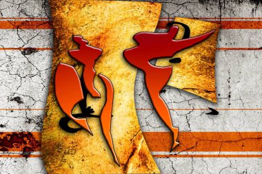 Afrikalı etnik retro-klasik illüstrasyon