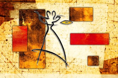 Afrikalı etnik retro-klasik illüstrasyon