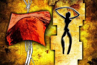 Afrikalı etnik retro-klasik illüstrasyon