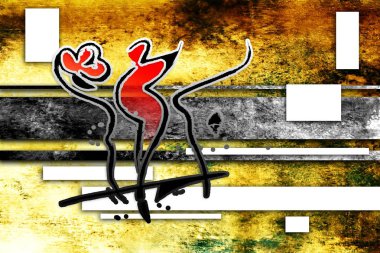 Afrikalı etnik retro-klasik illüstrasyon