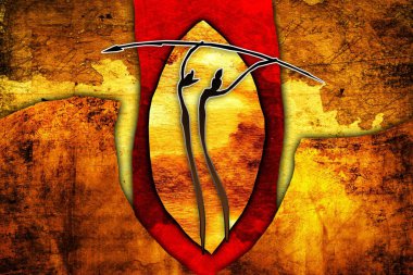 Afrikalı etnik retro-klasik illüstrasyon