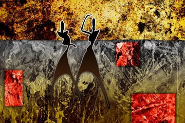 Afrikalı etnik retro-klasik illüstrasyon