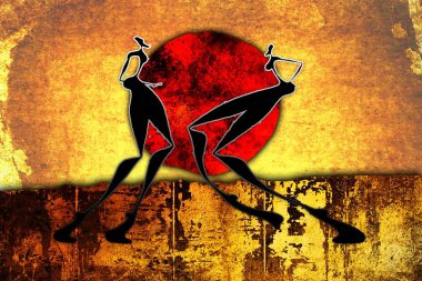 Afrikalı etnik retro-klasik illüstrasyon