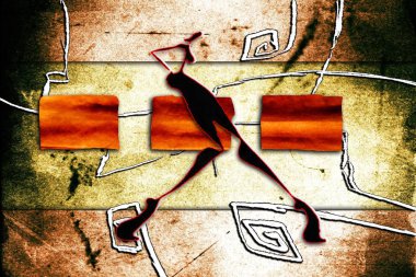 Afrikalı etnik retro-klasik illüstrasyon