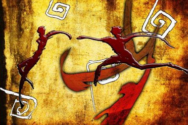 Afrikalı etnik retro-klasik illüstrasyon