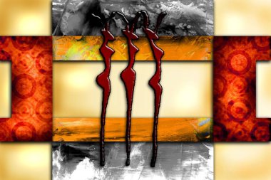 Afrikalı etnik retro-klasik illüstrasyon