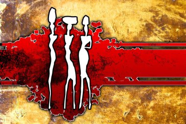 Afrikalı etnik retro-klasik illüstrasyon