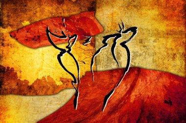 Afrikalı etnik retro-klasik illüstrasyon