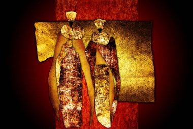 Afrikalı etnik retro-klasik illüstrasyon