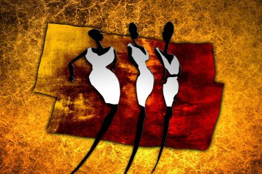 Afrikalı etnik retro-klasik illüstrasyon