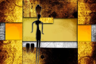 Afrikalı etnik retro-klasik illüstrasyon