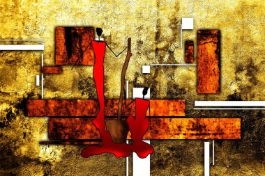 Afrikalı etnik retro-klasik illüstrasyon