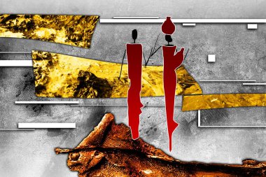 Afrikalı etnik retro-klasik illüstrasyon