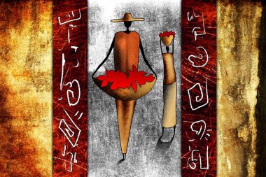 Afrikalı etnik retro-klasik illüstrasyon