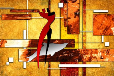 Afrikalı etnik retro-klasik illüstrasyon