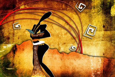 Afrikalı etnik retro-klasik illüstrasyon