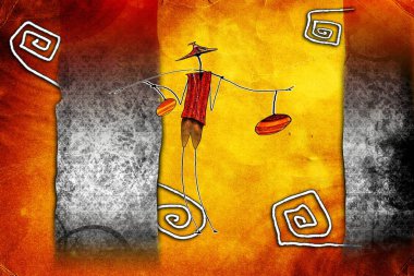 Afrikalı etnik retro-klasik illüstrasyon