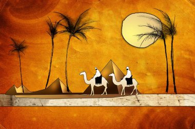 Afrikalı etnik retro-klasik illüstrasyon