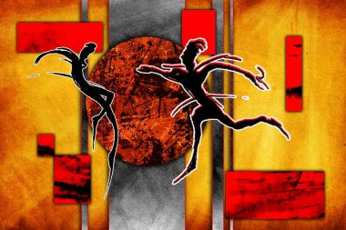 Afrikalı etnik retro-klasik illüstrasyon