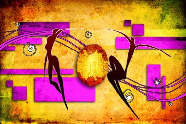 Afrikalı etnik retro-klasik illüstrasyon