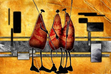 Afrikalı etnik retro-klasik illüstrasyon