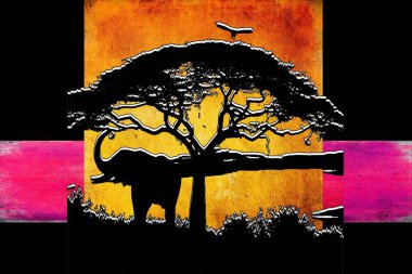 Afrikalı etnik retro-klasik illüstrasyon