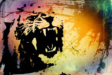 tiger art illustration color clipart