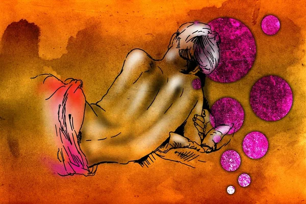 Ilustracja kolor nude streszczenie projektu — Zdjęcie stockowe