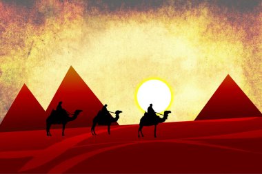 Afrikalı etnik retro-klasik illüstrasyon