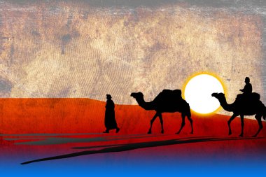 Afrikalı etnik retro-klasik illüstrasyon