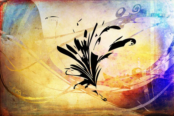 Vintage Hintergrund mit Kunst Illustration Blume — Stockfoto