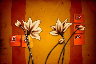 Sanat illüstrasyonu çiçekli klasik arkaplan