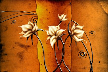 Sanat illüstrasyonu çiçekli klasik arkaplan