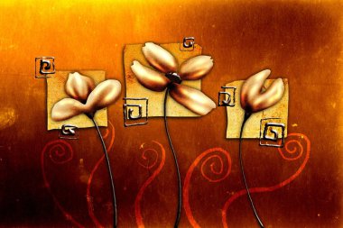 Sanat illüstrasyonu çiçekli klasik arkaplan