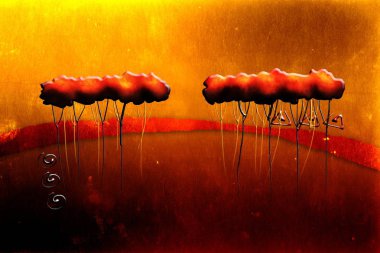 Sanat illüstrasyonu çiçekli klasik arkaplan