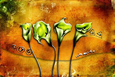 Sanat illüstrasyonu çiçekli klasik arkaplan