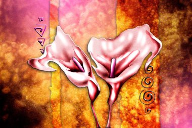 Sanat illüstrasyonu çiçekli klasik arkaplan