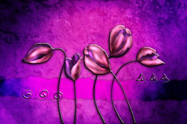 Sanat illüstrasyonu çiçekli klasik arkaplan