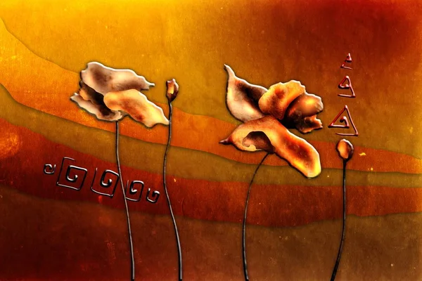 Sanat illüstrasyonu çiçekli klasik arkaplan