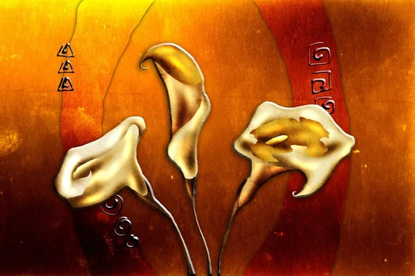 Sanat illüstrasyonu çiçekli klasik arkaplan