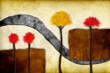 Sanat illüstrasyonu çiçekli klasik arkaplan