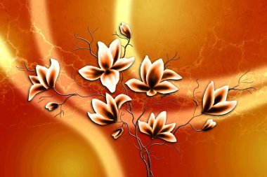 Sanat illüstrasyonu çiçekli klasik arkaplan