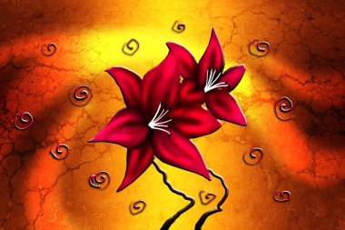 Sanat illüstrasyonu çiçekli klasik arkaplan