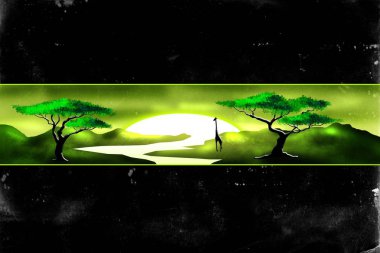 Afrikalı etnik retro-klasik illüstrasyon