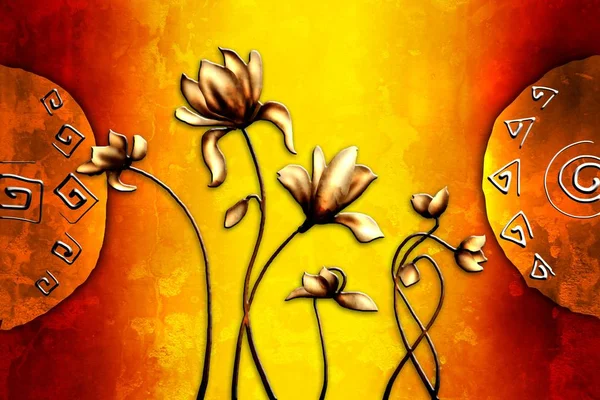 Sanat illüstrasyonu çiçekli klasik arkaplan