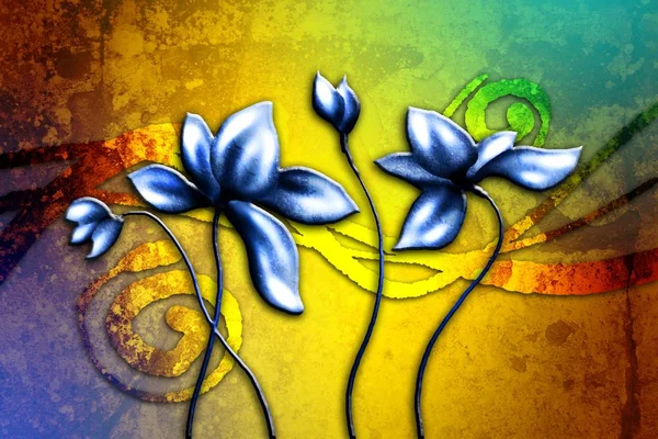 Sanat illüstrasyonu çiçekli klasik arkaplan